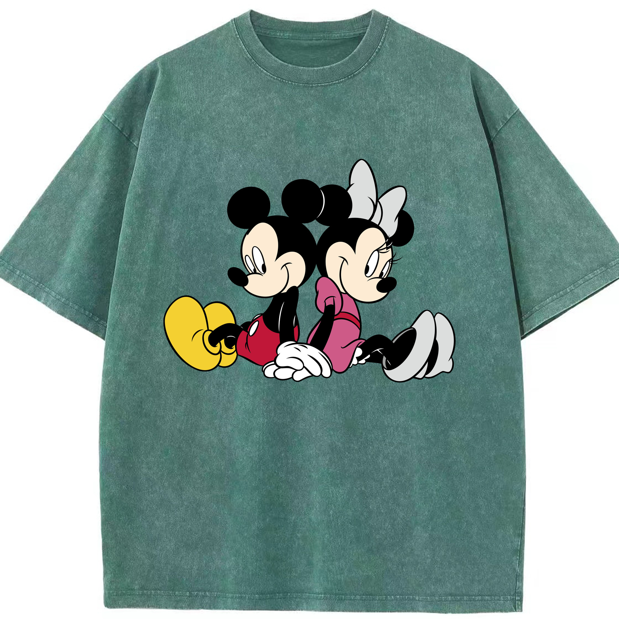 （画像用） ミッキーマウス Mickey Mouse 綿100% ヴィンテージ風 半袖Tシャツ（フロントプリント）